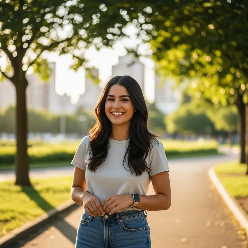 20-Year-Old Hispanic Woman | City Park Casual Portrait