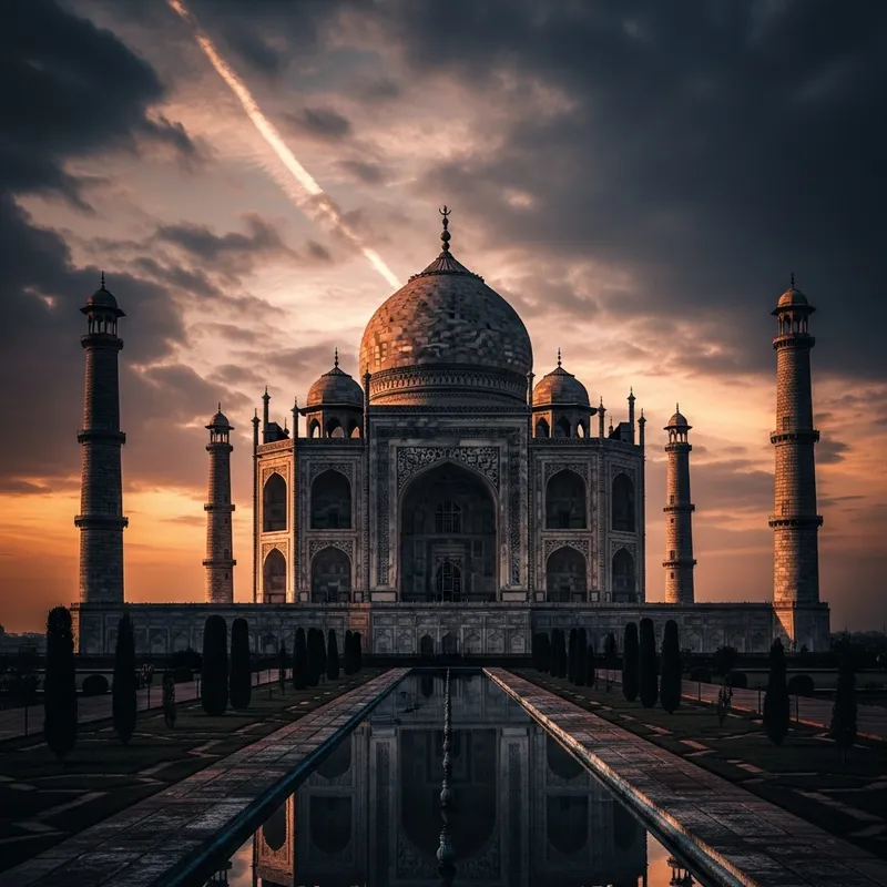 Stunning Black Stone Taj Mahal Grandeur Shot