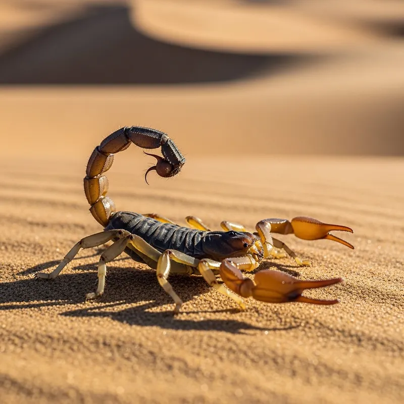 Menacing Desert Scorpion: Venomous Stinger Ready for Attack Menacing Desert Scorpion: Venomous Stinger Ready for Attack