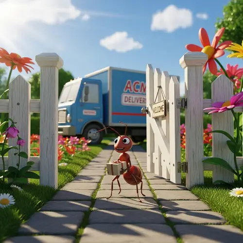 Friendly Ant Delivery: Funny Photo Realistic Image for Kids