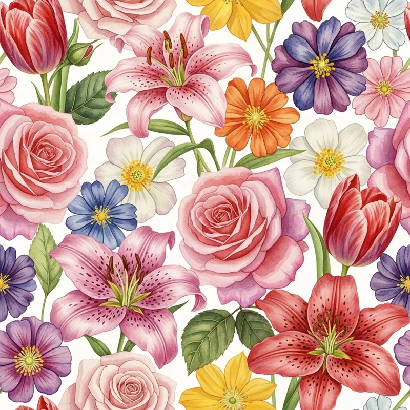 Watercolor Floral Art | Colorful Flowers Painting