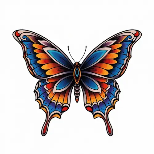 Traditional Butterfly Tattoo Design - Mariposa Tradicional