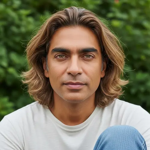 Serene South Asian Man with Notable Features