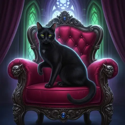 Regal Black Cat | Majestic Gothic-Inspired Artwork