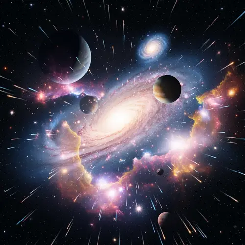 Galactic Exploration: Abstract Cosmic Spectacle