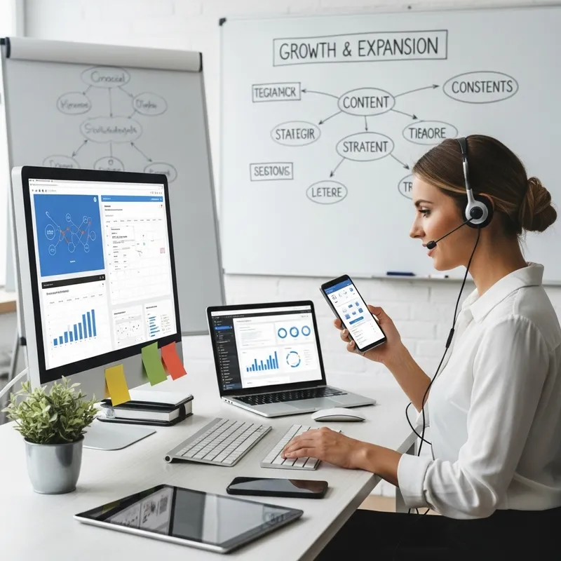 Successful Female Social Media Manager Collaborating for Business Growth Successful Female Social Media Manager Collaborating for Business Growth