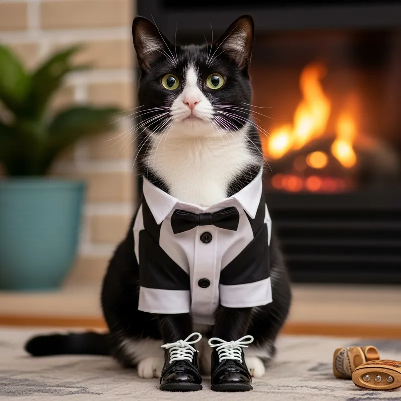 Adorable Tuxedo Cat - Elegant Black & White Feline Adorable Tuxedo Cat - Elegant Black & White Feline