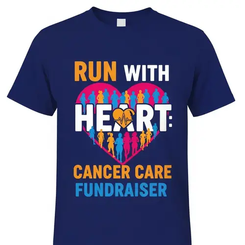 Run with Heart: Cancer Care Fundraiser T-Shirt Design