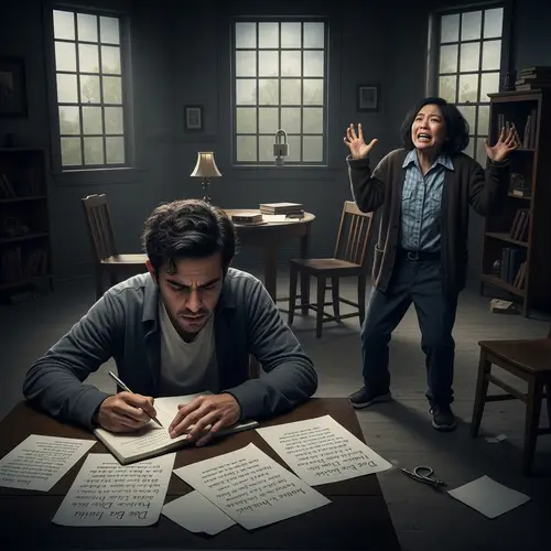 Psychopath Poet and Lunatic in Locked Room - Mysterious Atmosphere