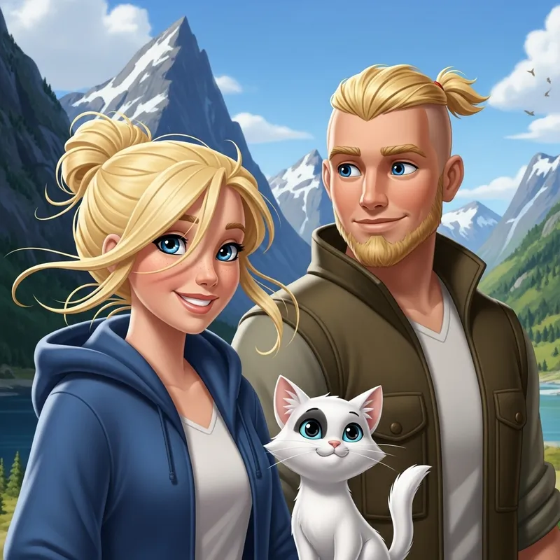 Whimsical Disney-Style Illustration of Norway