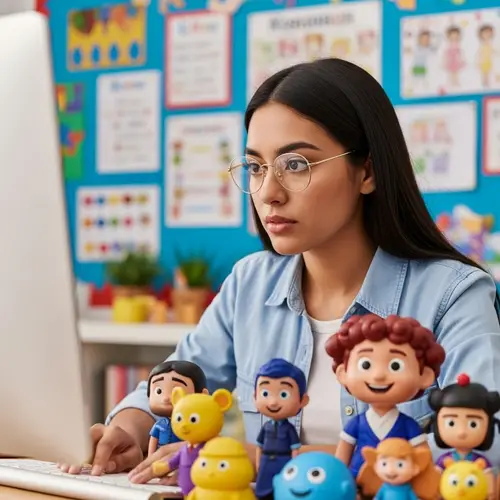 Young Kindergarten Teacher with Pixar Toy Style
