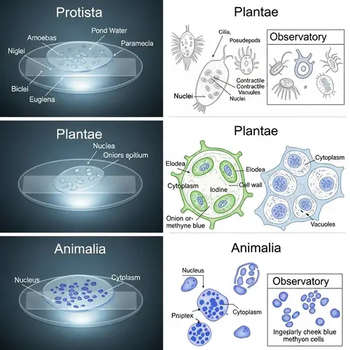 Biology Kingdoms Study: Protista, Plantae, Animalia