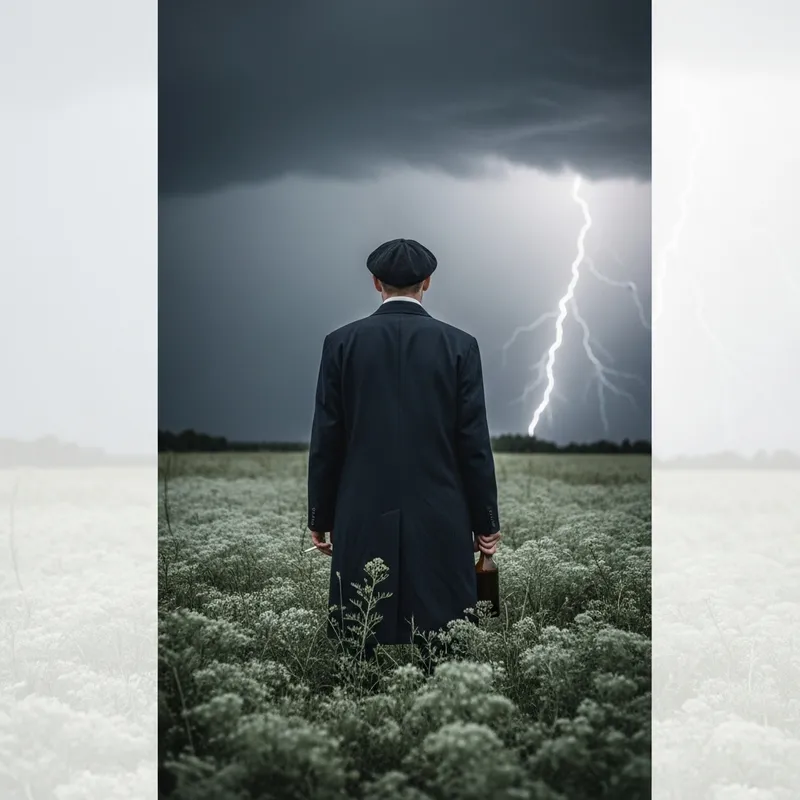 Early 20th Century Poet in Thunderstorm