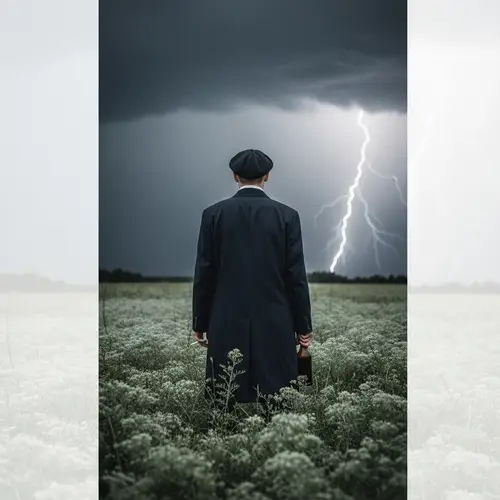 Early 20th Century Poet in Thunderstorm