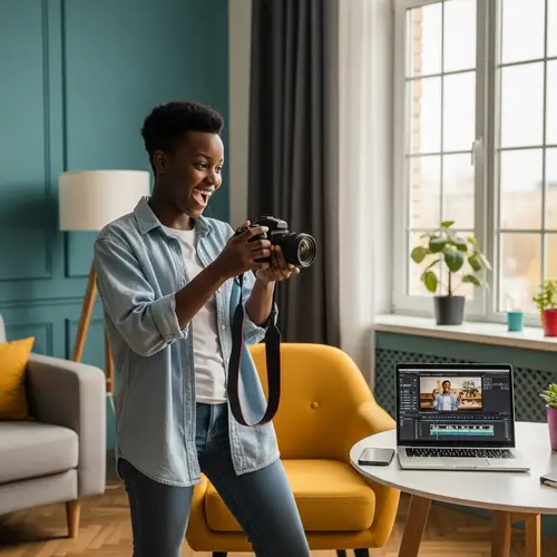 Young African Vlogger's First Video Creation Journey