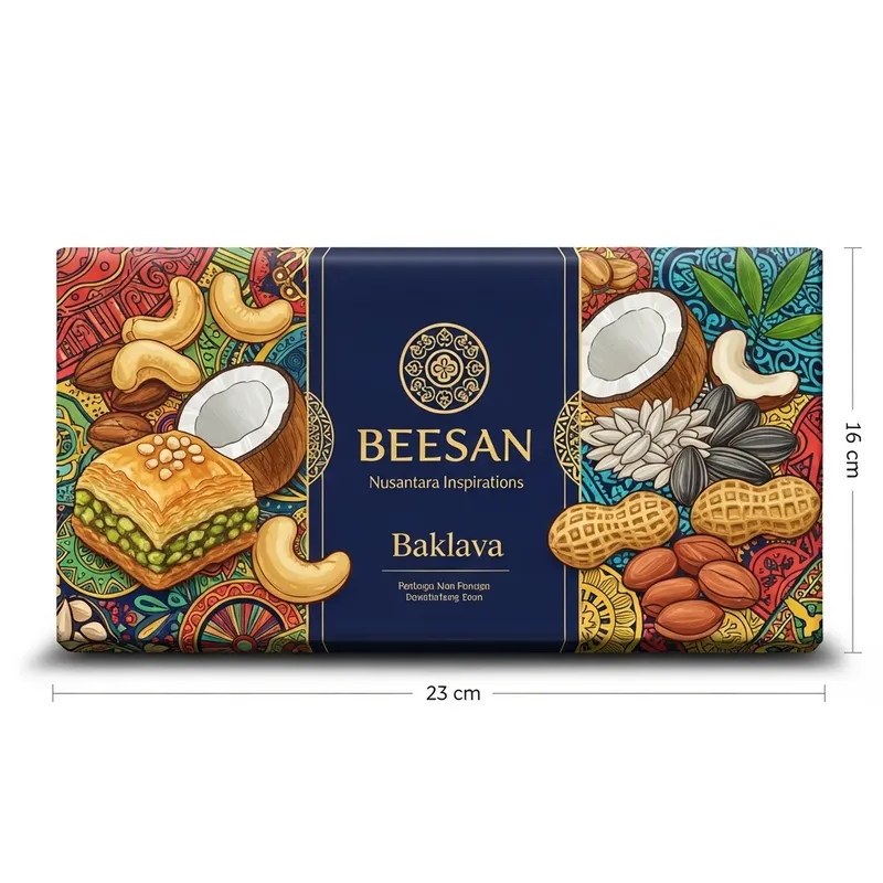 Vibrant Indonesian Heritage Baklava Packaging Design Vibrant Indonesian Heritage Baklava Packaging Design