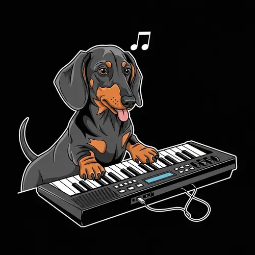 Playful Dachshund Vector Graphic Illustration for T-Shirt Printing