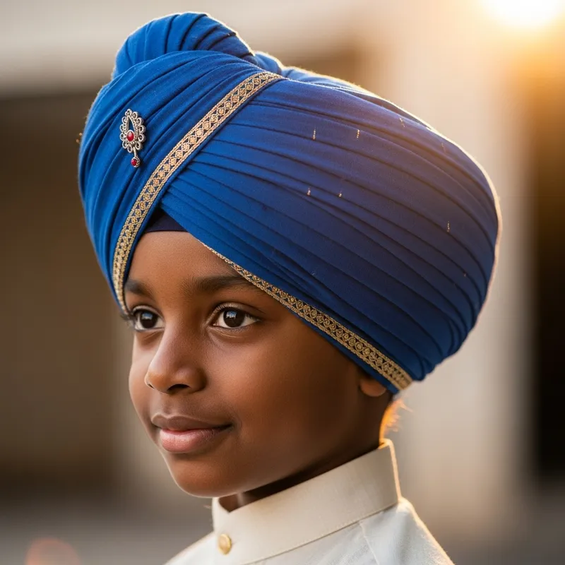 Stylish Turban: Elegant Black Boy Headwear