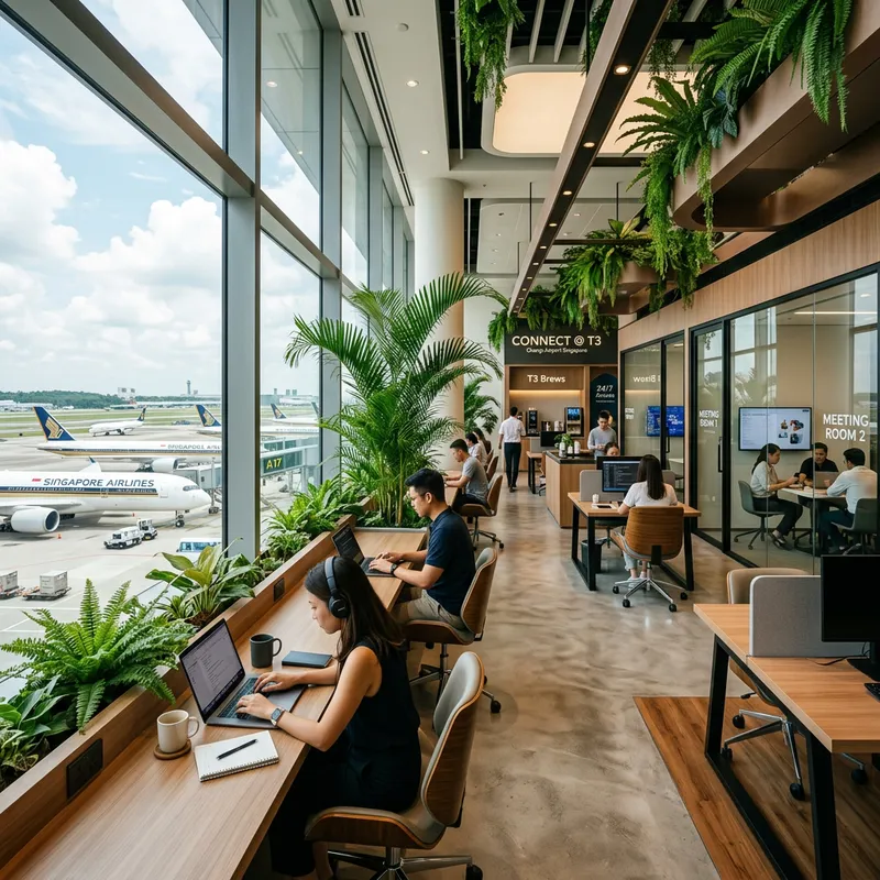 Modern Coworking Space at Changi Airport Terminal 3