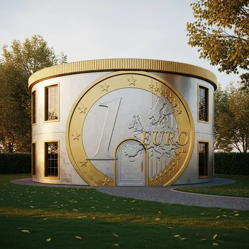 1 Euro Coin Inspired Unique House Design