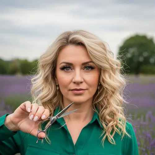 Adult Stylist & Colorist with Curly Blonde Hair | Lavender Lover