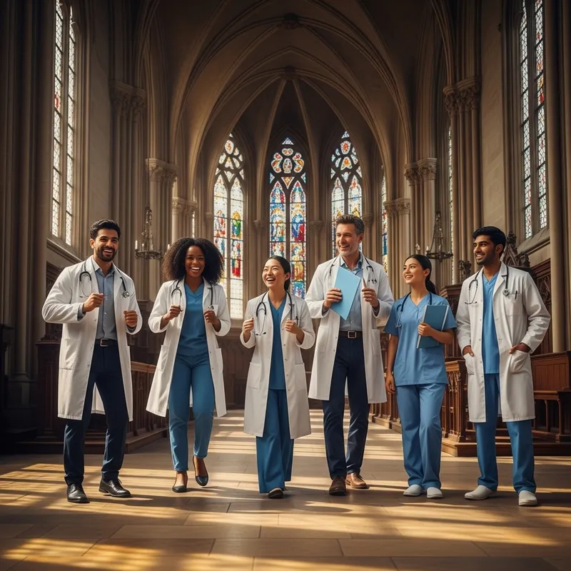 Doctors Celebrating in Church Doctors Celebrating in Church