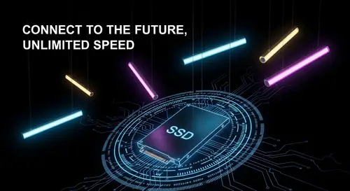 Future Technology Poster: Unlimited Speed Cyberpunk Design