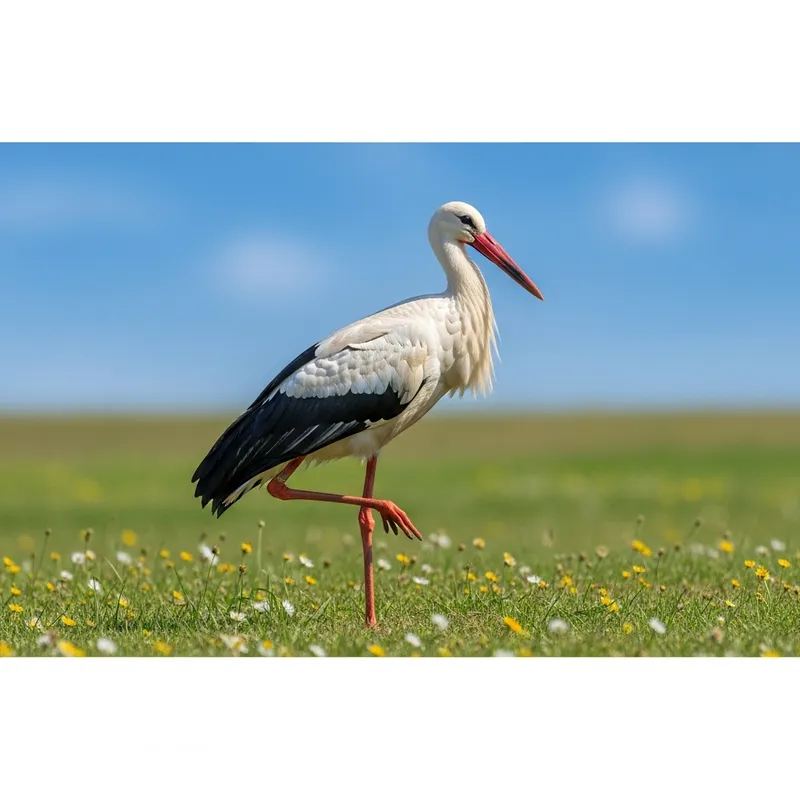 Graceful White Stork Embodies Natural Beauty
