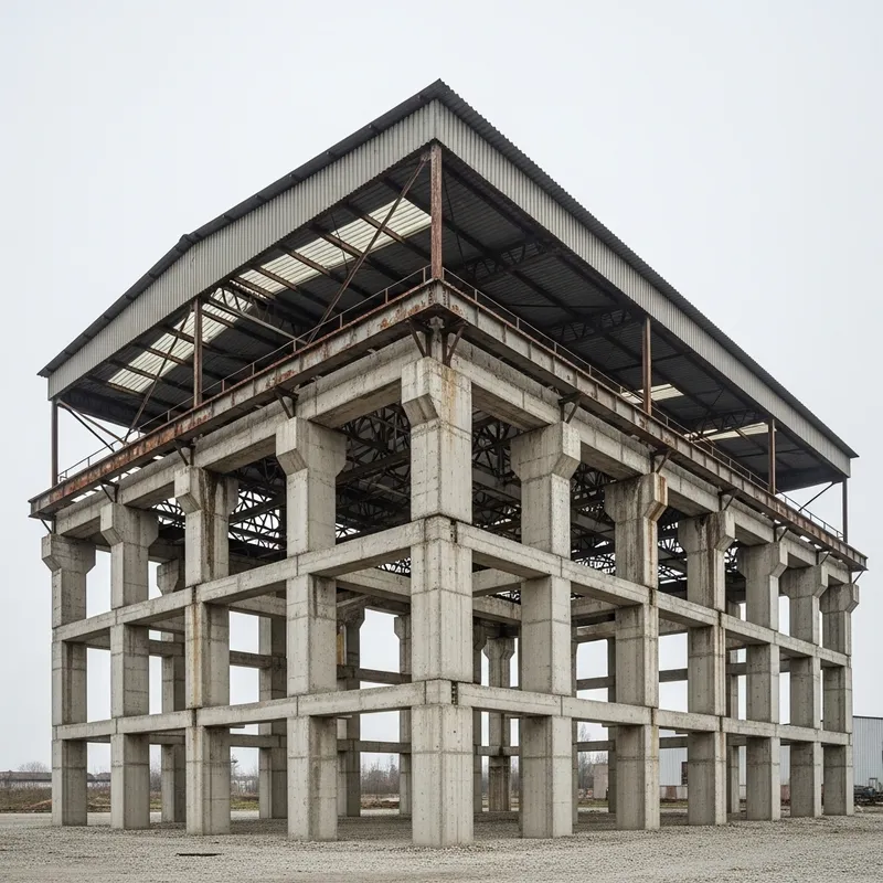 Sturdy 5m High Concrete and Metal Building