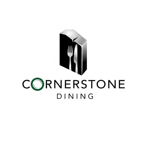 Cornerstone Dining Logo in Black, Green & Silver | Restaurant Design