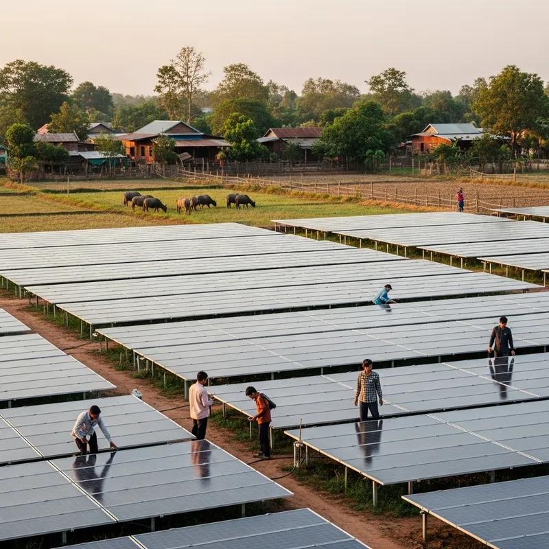 Hydropanel Farm in Pu Ngaol, Cambodia: Captivating Rural Scene