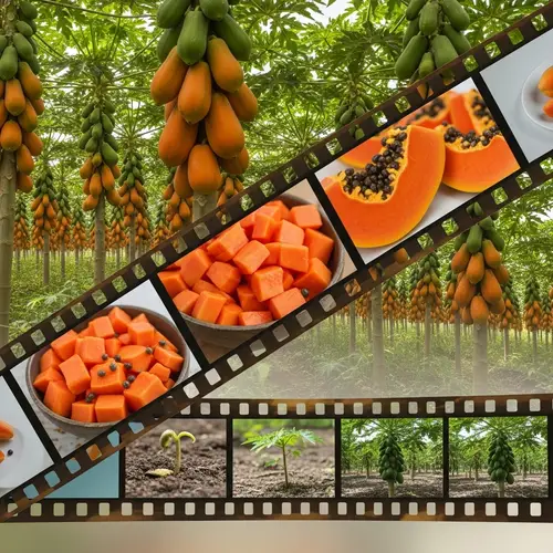 Papaya Film Reel: Captivating Scenes of Tropical Papaya Orchards