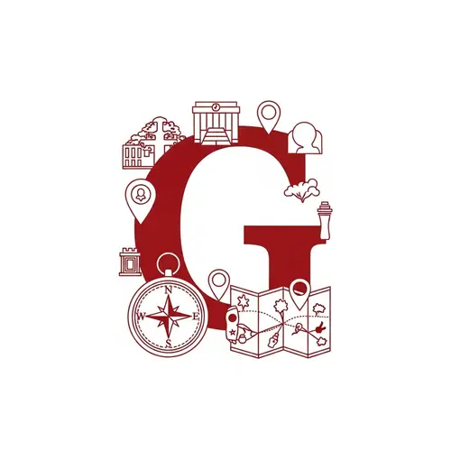 Simple Icon Featuring the Letter G in Dark Red Color