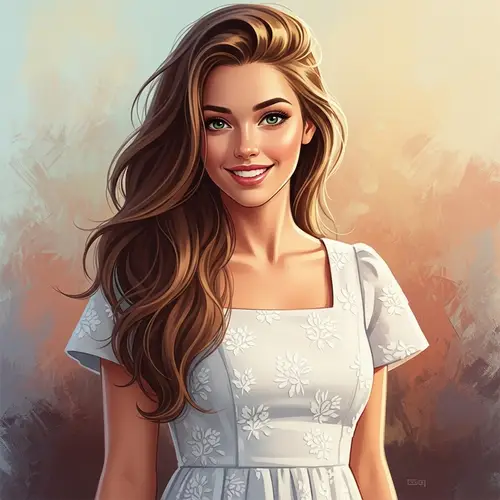 Striking Caucasian Woman in Floral Summer Dress | Elegant Beauty