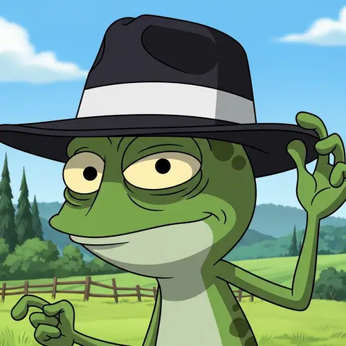 Fedora Guy Pepe Frog Cartoon - Playful Mischief in Countryside