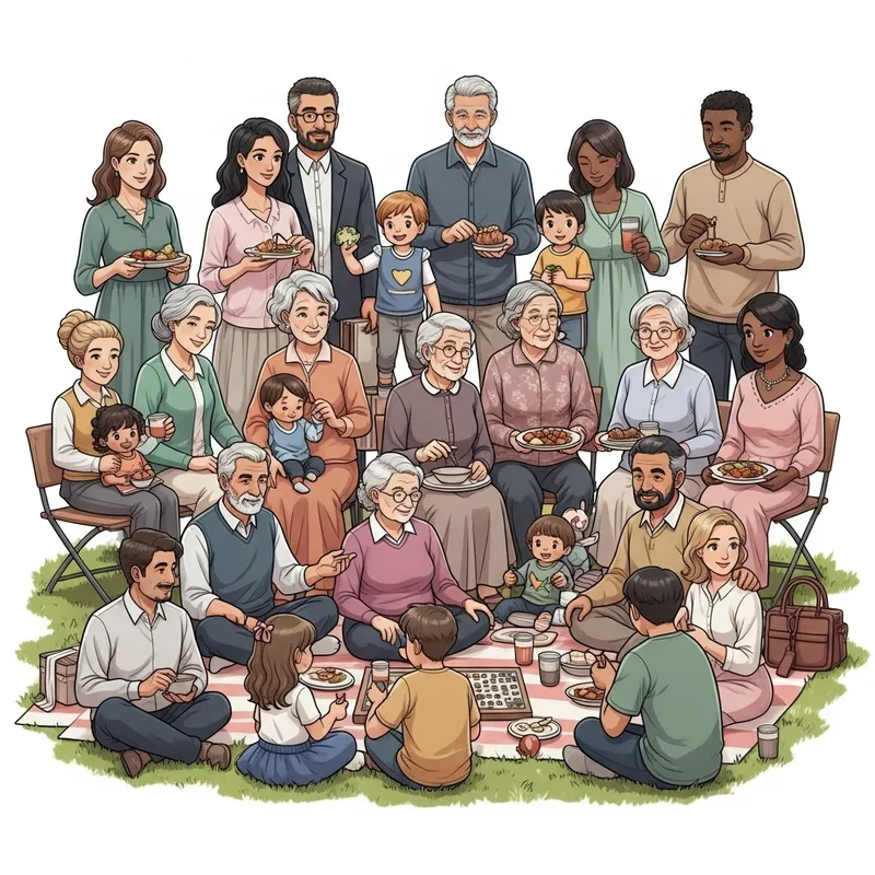 Diverse Multigenerational Family Gathering: Love & Harmony