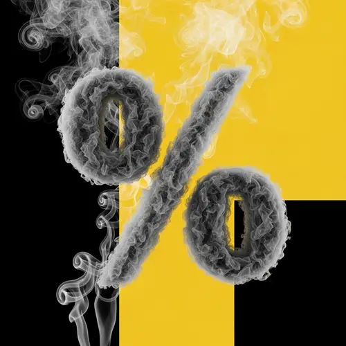 Smoke Percentage Symbol on Bold Black & Yellow Background