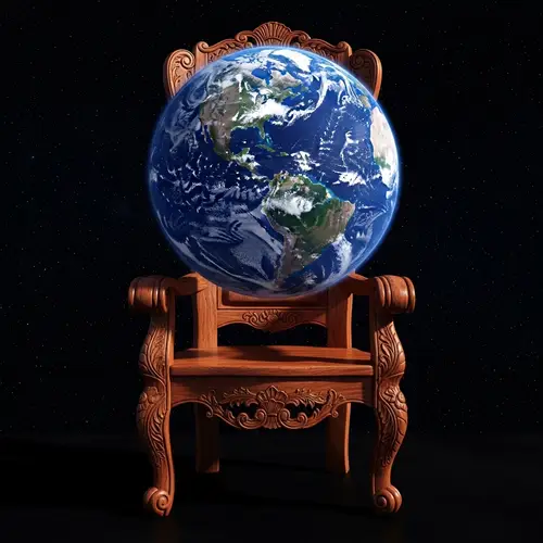 Earth Balancing on Sturdy Chair - Stunning Image