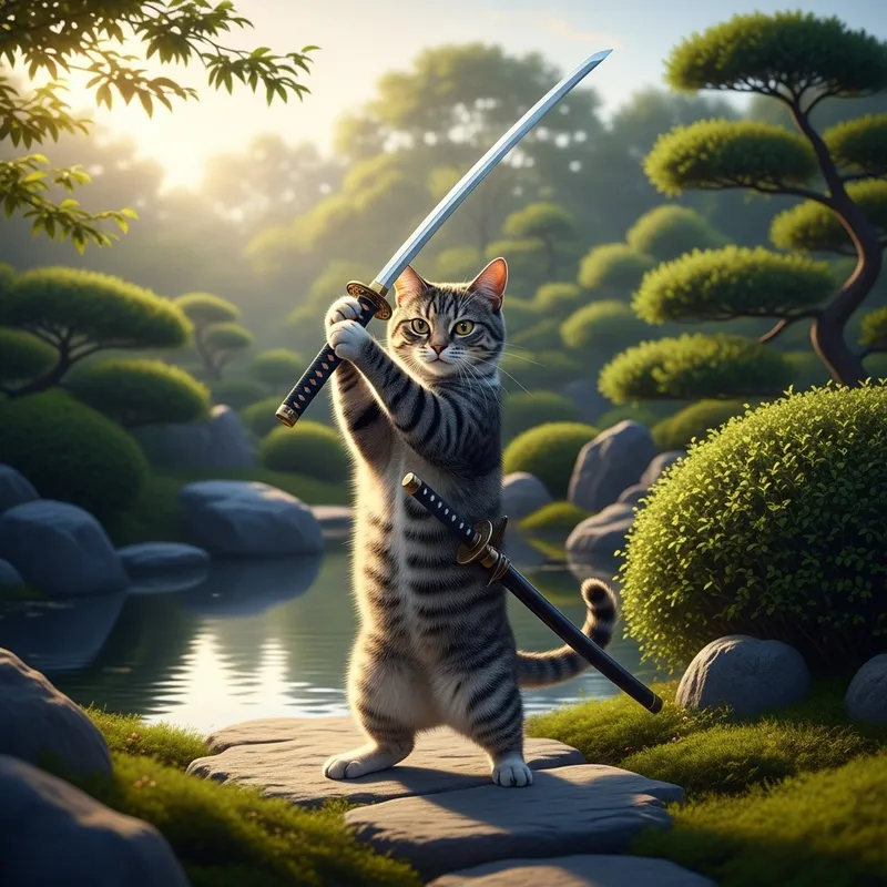 Samurai Cat Mastering the Art of War