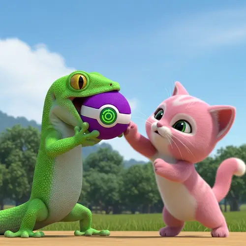 Playful Treecko vs Skitty | Toy in Mouth