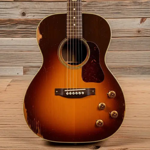 Vintage Acoustic Guitar with Sun-Burst Finish