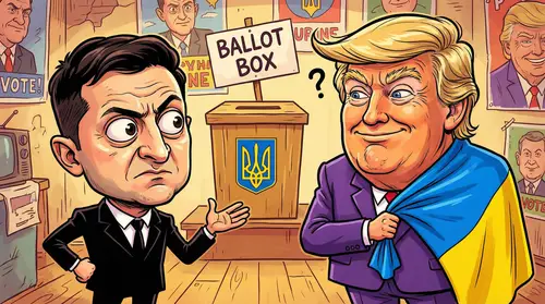 Political Cartoon of Zelenskyy & Trump: Humor Unleashed