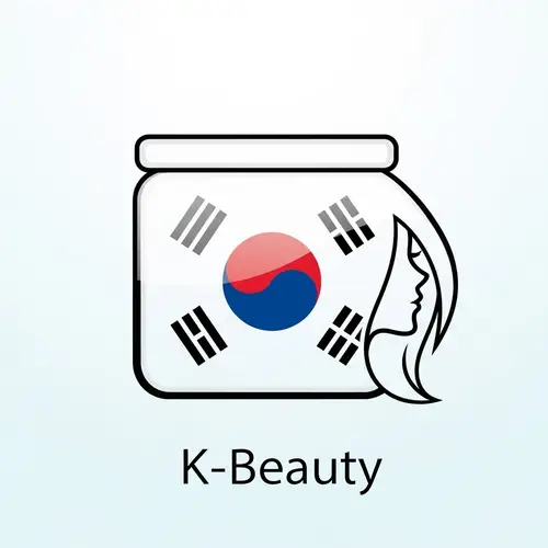 K-Beauty Icon with Korean Flag Design
