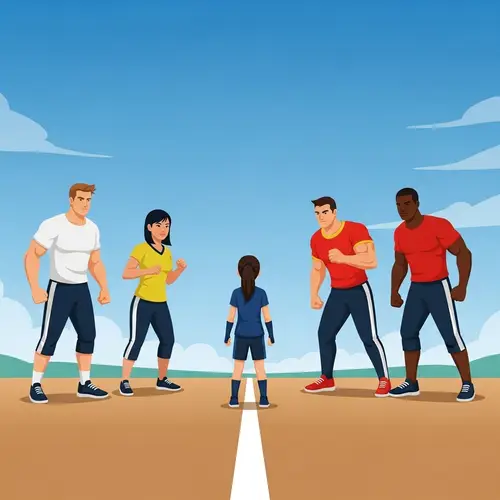 Facing Four Opponents - Competitive Scenario Illustration