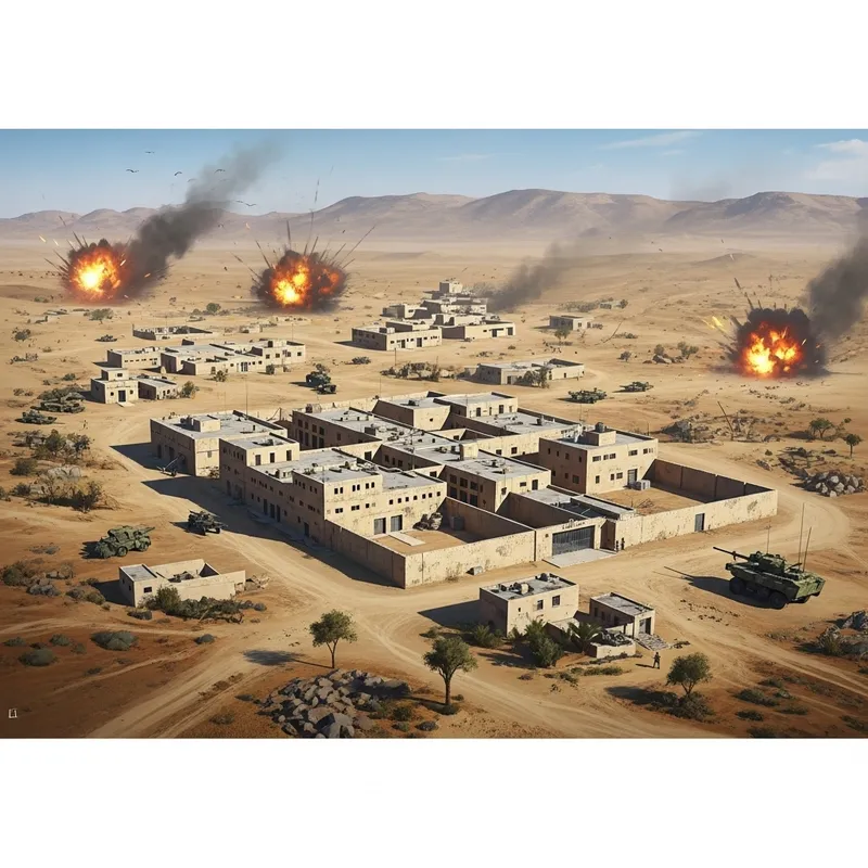 American Military Base Under Siege - Artistic Sketch