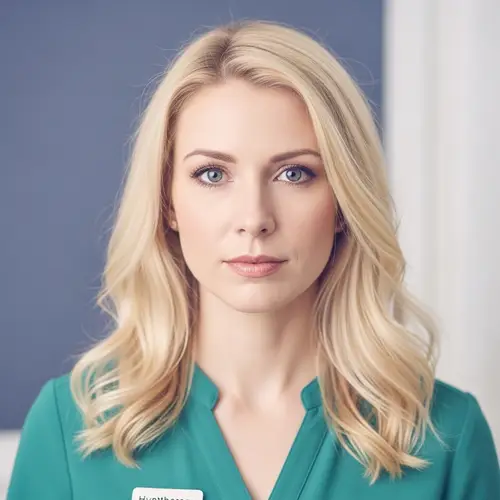 Blonde Caucasian Female Hypnotherapist in Enchanting Pastel Colors