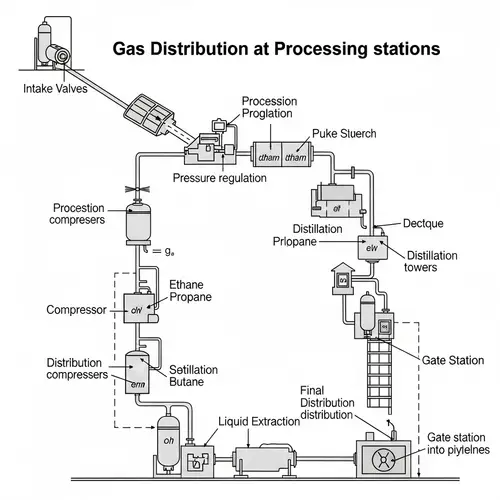 Gas Distribution Process Diagram at Processing Stations