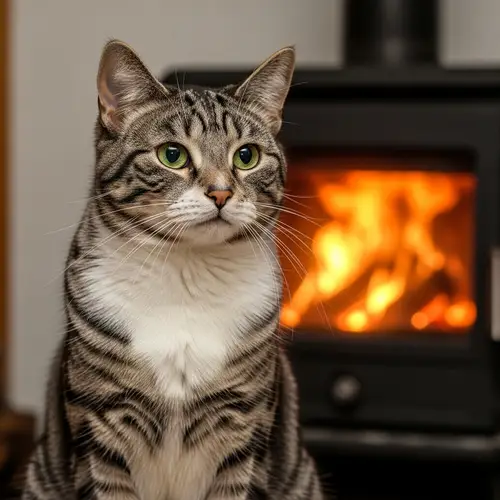 Intense Staring Domestic Cat | Intricate Black White Patterns