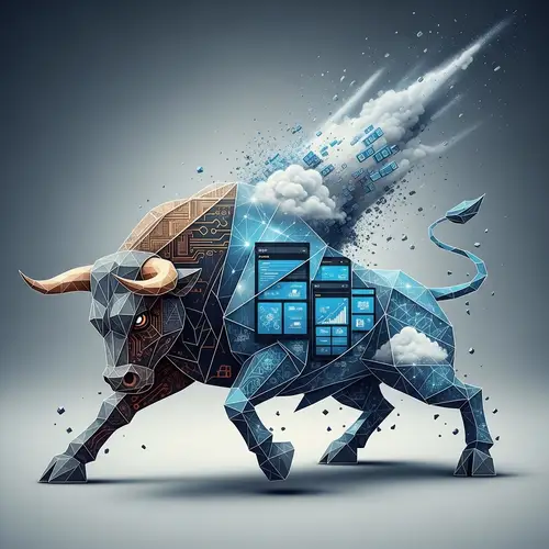 Geometric Bull Symbolizing IT Industry | Data Explosion