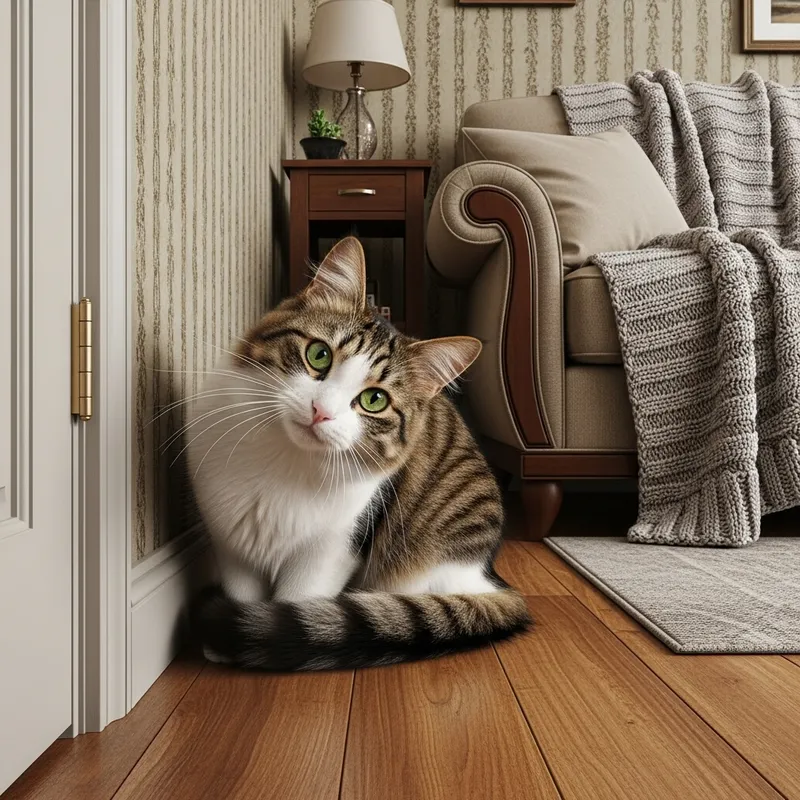 Captivating House Cat in Cozy Vintage Room
